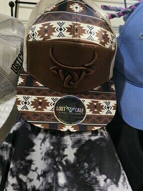 2 Kids Lost Calf Brown Aztec Trucker Hats from BUCKLE $45 For Both